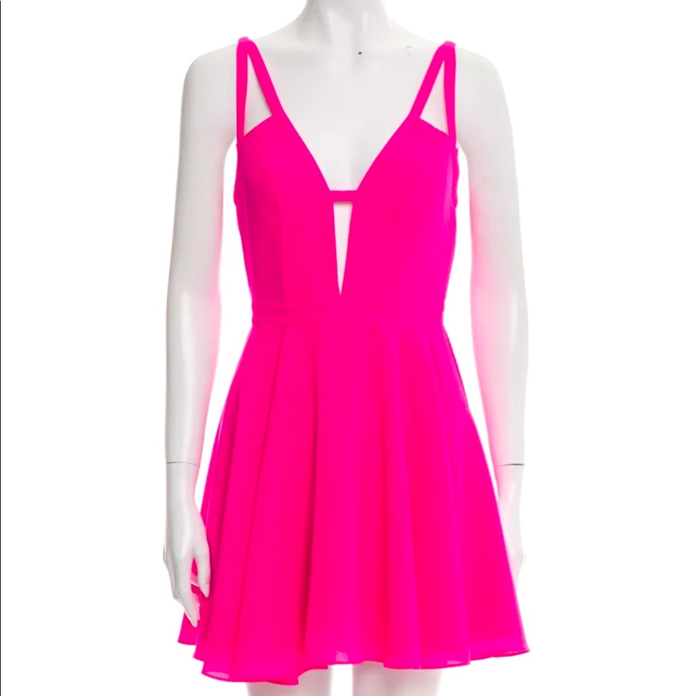 $175 NWT NBD NEON BRIGHT HOT PINK SEXY DRESS S